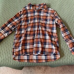 Eddie Bauer Men's Plaid Shirt - Blue, Brown, White